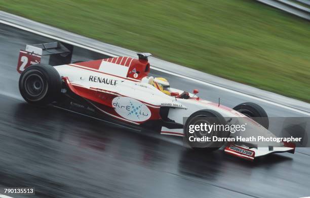 Lewis Hamilton of Great Britain drives the ART Grand Prix Dallara Mecachrome V8 during the GP2 Series Hungarian Grand Prix on 6 August 2006 at the...