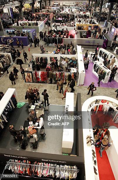 People visit the fashion trade fair 'Bread & Butter' 16 January 2008 in Barcelona. Bread & Butter Barcelona is an International trade show for...