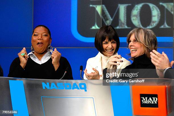 87 Diane Keaton Queen Latifah Katie Holmes Ring Nasdaq Opening Be Stock