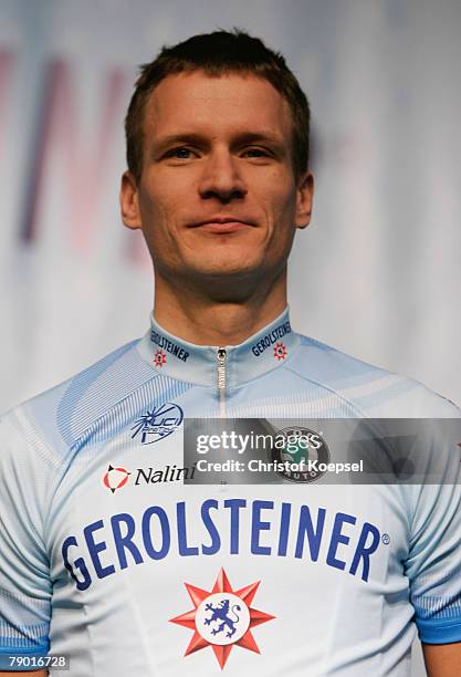 Sebastian Lang poses during the presentation of the German cycling team Gerolsteiner on January 15, 2008 in Gerolstein, Germany.