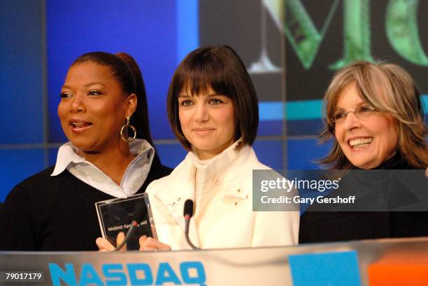 87 Diane Keaton Queen Latifah Katie Holmes Ring Nasdaq Opening Be Stock