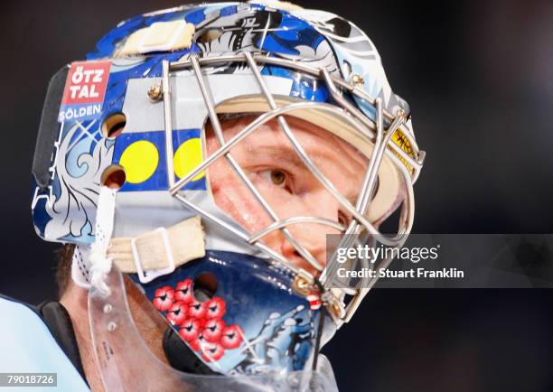 Jean-Marc Pelletier of Hamburg looks dejected during the DEL Bundesliga match between Hamburg Freezers and ERC Ingolstadt at the Color Line Arena on...