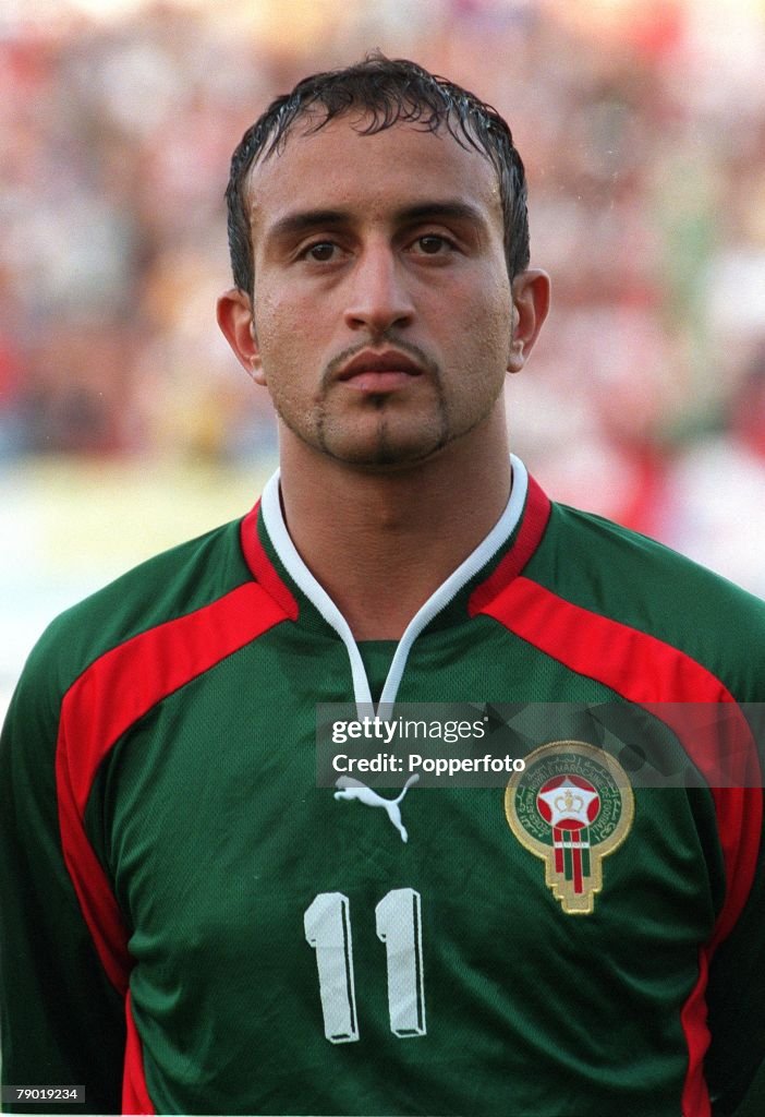 Football. 2002 World Cup Qualifier. African Second Round, Group C. 30th June 2001. Rabat. Morocco 1 v Egypt 0. Morocco's Hassan Kachloul.