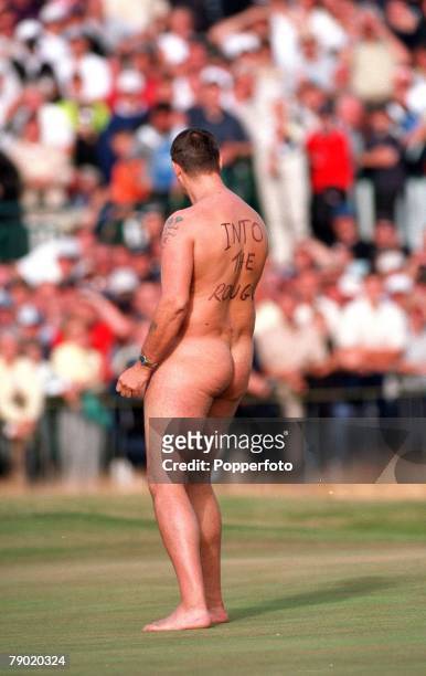 British Open Golf Championship, Royal Lytham and St Annes, England, 19th - 22nd July 2001, A streaker makes an appearance after play had been...