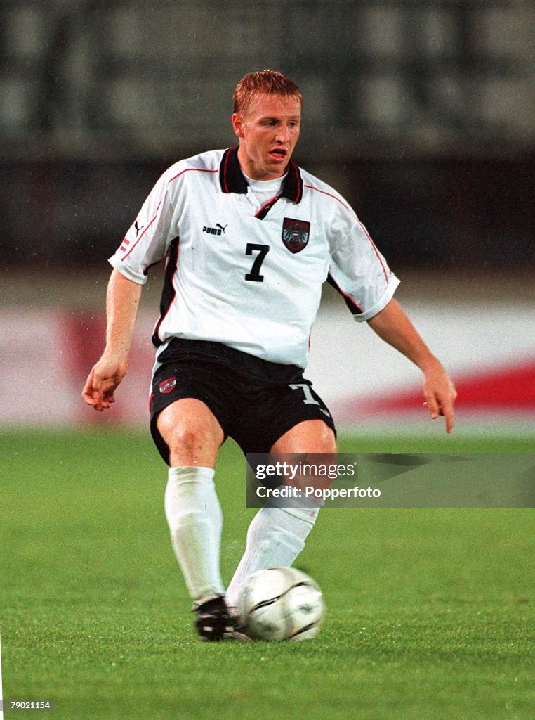 Sport. Football. 2002 World Cup Qualifier. Group 7. Vienna. 5th September 2001. Austria 2 v Bosnia-Herzegovina 0. Austria's Robert Ibertsberger.