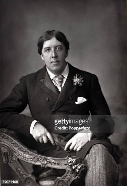 Literature, 19th Century, A portrait of Oscar Wilde, the Irish dramatist and master of the social comedy, Among his many acclaimed works were "The...
