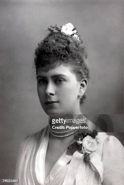 British Royalty, 19th Century, A portrait of H,R,H, Princess Victoria Mary of Teck , who married the Duke of York, in 1893 and reigned with him as...