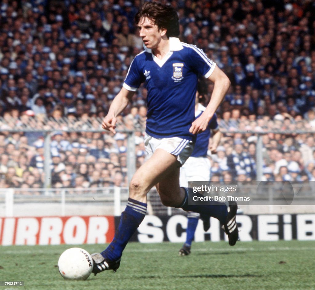 Football. 1978 FA Cup Final. Wembley. Ipswich Town 1 v Arsenal 0. 6th May, 1978. Ipswich Town's Paul Mariner on the ball.