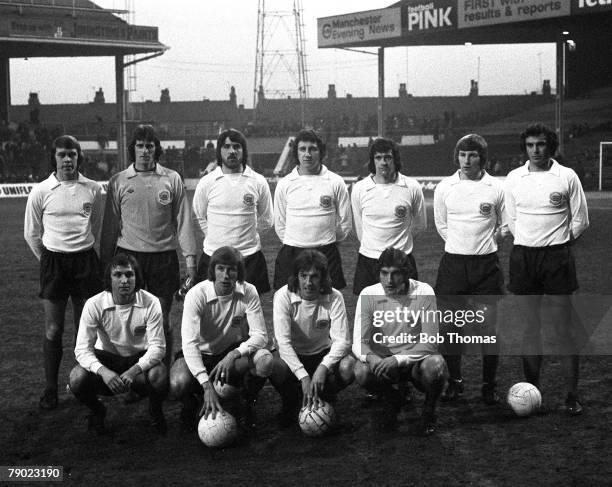 Sport, Football, Maine Road, Manchester, England, 20th March 1974, The Football League v The Scottish League, The Football League Select XI pose...