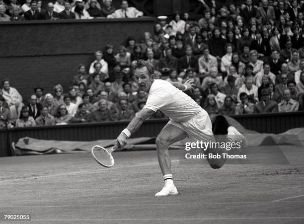 Tennis, 1968 Wimbledon All England Tennis Championships, Men+s Singles, Australia+s Rod Laver