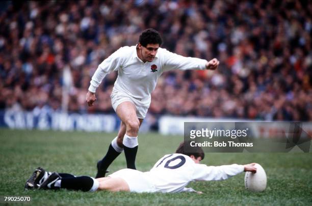 Sport, Rugby Union International, Five Nations Championship, Twickenham, London, England, 21st February 1987, England 15 v France 19, England full...