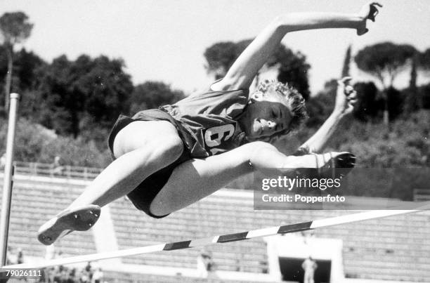 Olympic Games, Rome, Italy, Women's High Jump, Romanian gold medal winner Iolanda Balas in action