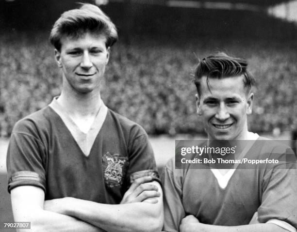 Football, Circa 1957, A picture of the Charlton brothers, Jack and Bobby, members of the victorious 1966 World Cup England side, seen here on...