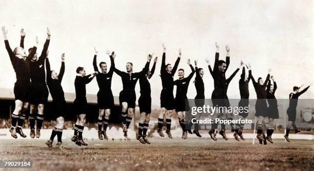 Sport, Rugby Union The New Zealand Rugby Union team perform the "Haka" before a practice match on their tour of Great Britain