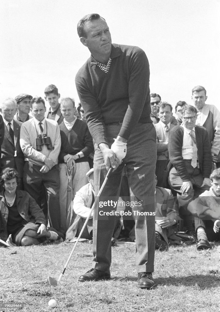 Golf. 1963 British Open Championship. A picture of Arnold Palmer of USA playing a shot.