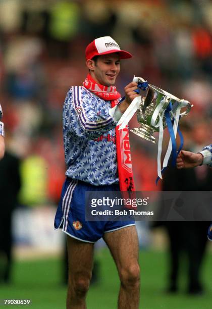 Sport/Football, Rumbelows League Cup Final, Wembley, London, England, 12th April 1992, Manchester United 1 v Nottingham Forest 0, Manchester United's...