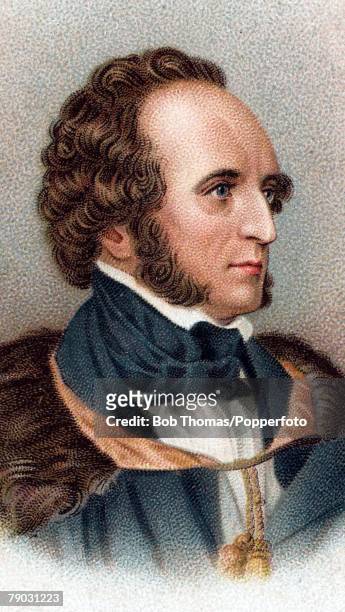 Colour illustration, Music/ Composers, Felix Mendelssohn, German composer,