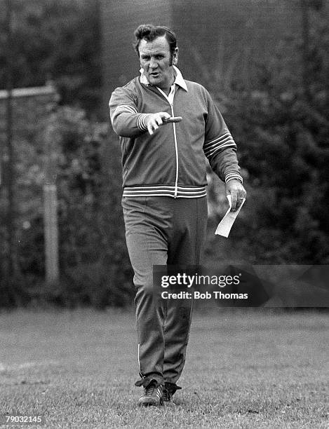 Football England manager Don Revie takes charge of an England training session