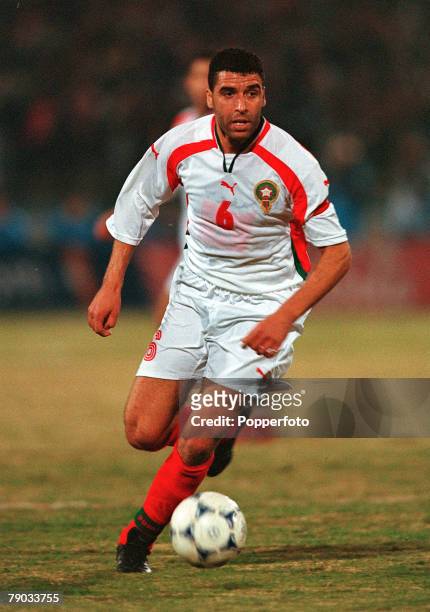 Football, 2002 World Cup Qualifier, African Second Round, Group C, Cairo, 28th January 2001, Egypt 0 v Morocco 0, Morocco's Noureddine Naybet on the...