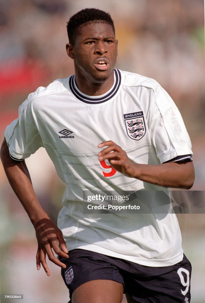 Football. Under 21 European Championships 2000 Qualifier. Vratsa. Bulgaria 0 v England 1. 8th June, 1999. England's Carl Cort, scorer of the late winning goal .