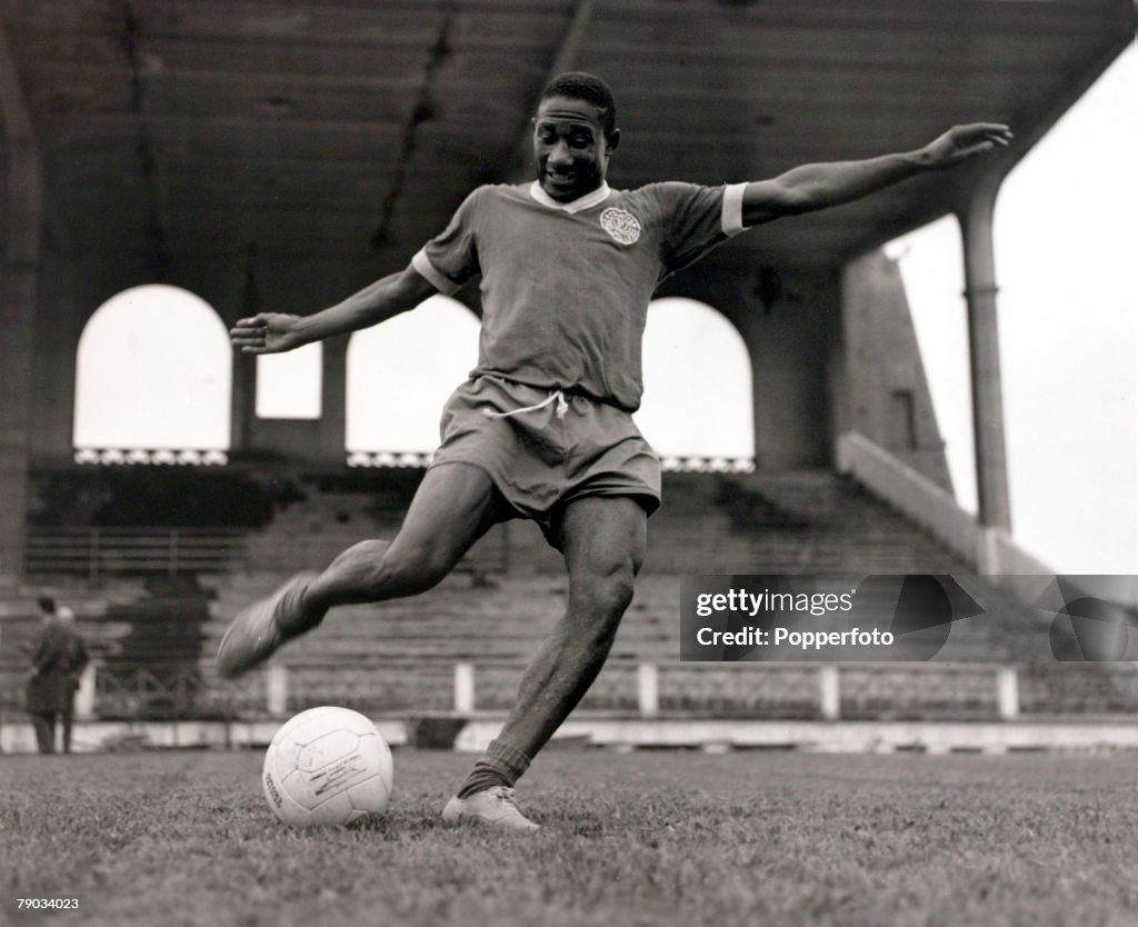 Sport. Football. June 1964. Palmeiras and Brazil defensive star Djalma Santos. He played in 4 World Cups for Brazil, 1954,1958, 1962 and 1966, and was a member of the World Cup winning Brazil sides of 1958 in Sweden and 1962 in Chile.