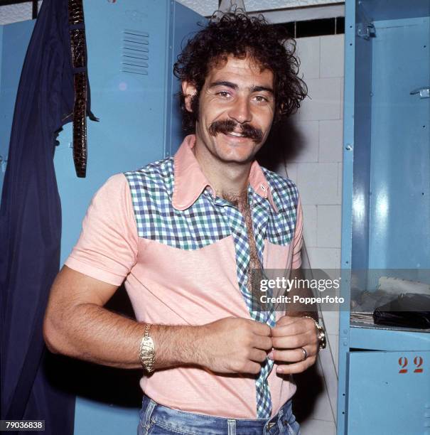 Football, Brazil's Rivelino, one of the stars of the victorious Brazilian 1970 World Cup winning team in Mexico, pictured as he gets changed in the...