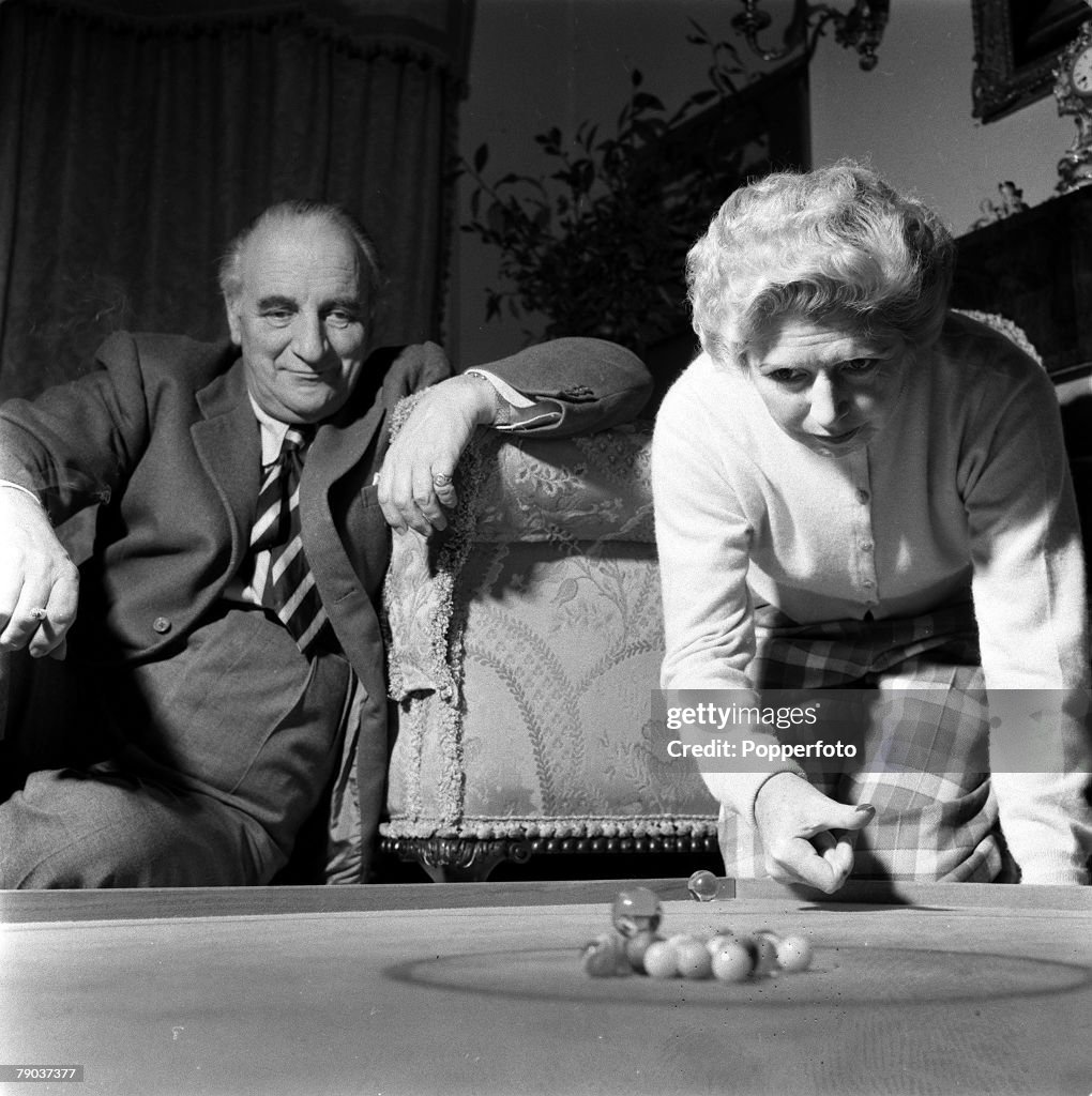 Lady Docker England Lady Norah Docker is pictured playing a game of marbles as ...
