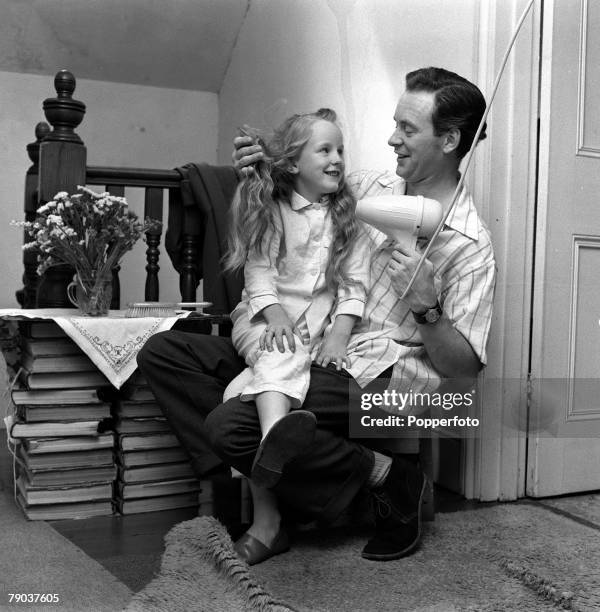 England British actor Tony Britton is pictured with his daughter Cherry