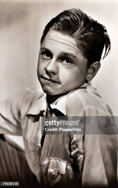 Cinema, Personalities, circa 1930's, American actor Mickey Rooney portrait who was a child star and played alongside Judy Garland in 1930's...