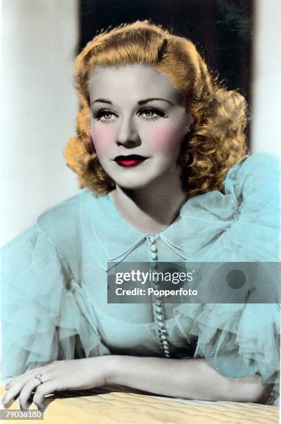 American actress and dancer Ginger Rogers posed circa 1940. Rogers found real stardom when she was paired with Fred Astaire for the 1933 film "Flying...