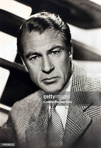 Cinema, Personalities, American actor Gary Cooper, circa 1950, who starred in many western films including the 1952 classic western " High Noon"