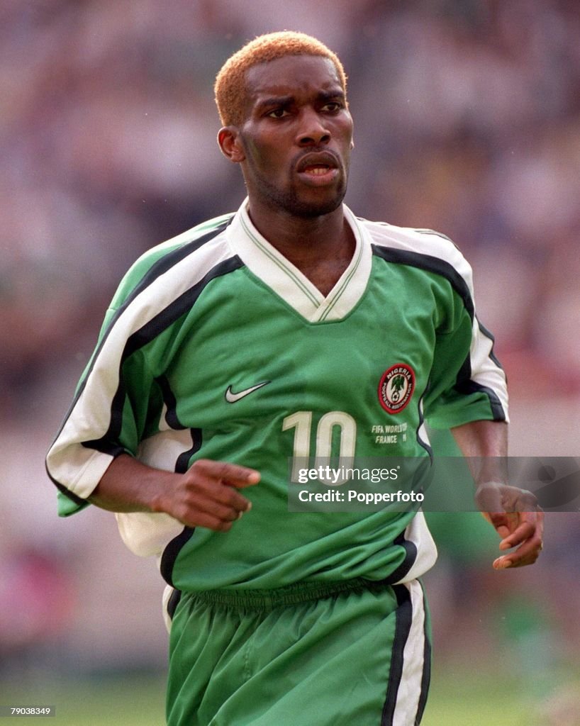 1998 World Cup Finals. Paris, France. 19th JUNE 1998. Nigeria 1 v Bulgaria 0. Nigeria's Jay Jay Okocha.