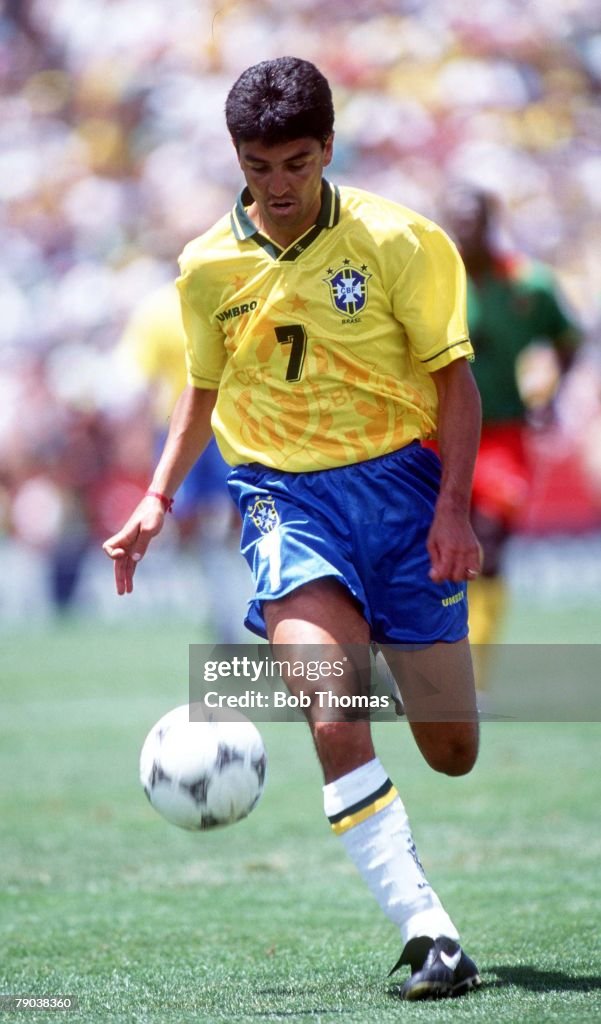 1994 World Cup Finals. Stanford, USA. 24th June, 1994. Brazil 3 v Cameroon 0. Brazil's Bebeto