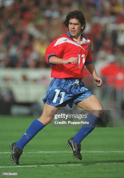 World Cup Finals, Bordeaux, France 11th JUNE 1998, Italy 2 v Chile 2, Chile's Marcelo Salas