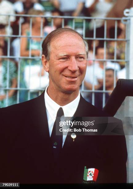World Cup Finals, Palermo, Italy, 17th June Republic Of Ireland 0 v Egypt 0, Republic Of Ireland manager Jack Charlton smiling