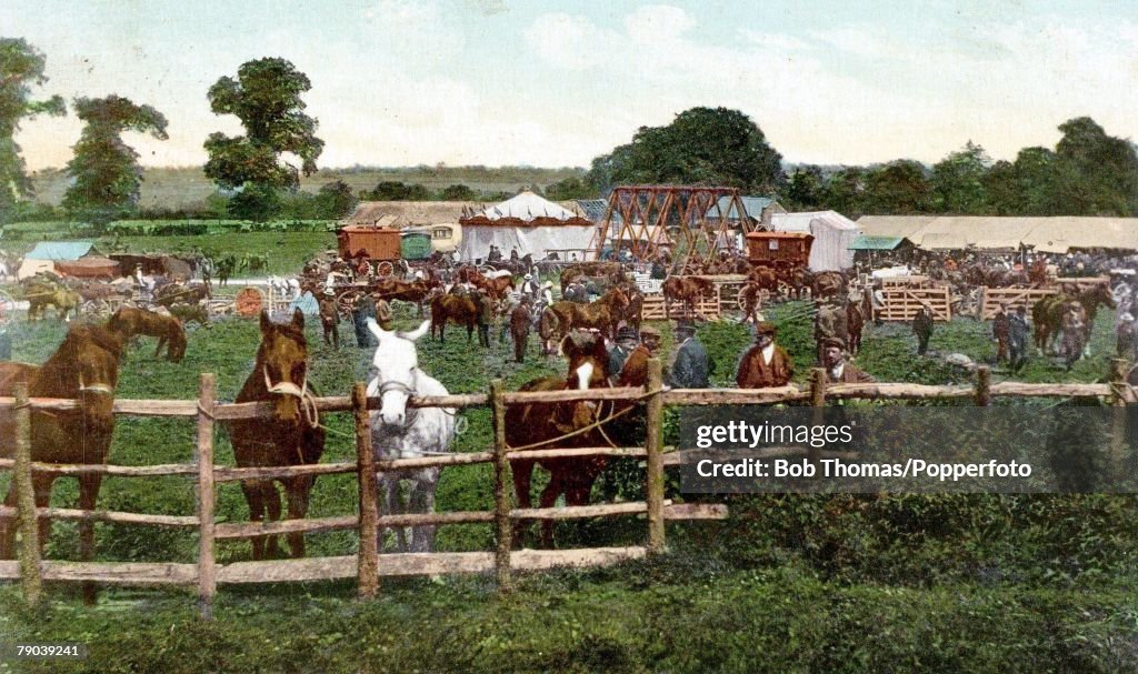 England, Northamptonshire Postcards. A picture of the Boughton Green Fair. Circa 1909.