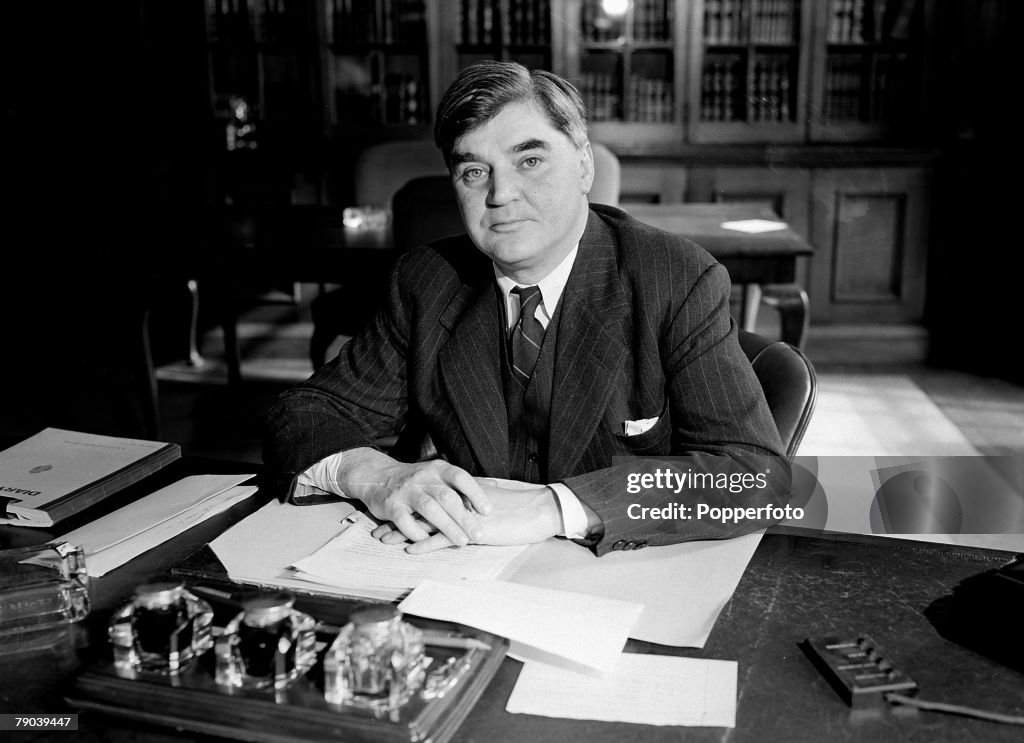 Politics. pic: 1945. A portrait of Aneurin Bevan, the Minister of Health in the new Labour government formed in 1945.