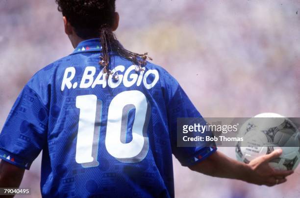 World Cup Final, Pasadena, USA, 17th July Brazil 0 v Italy 0, Italy's Roberto Baggio