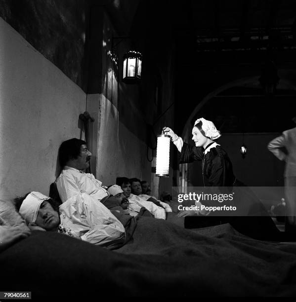 England Scenes from the film "Lady with the Lamp" starring British actress Anna Neagle