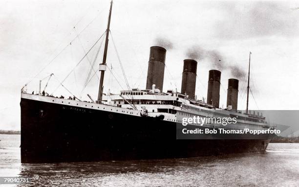 Postcards, Shipping A picture of the white star triple-screw steamer the -Titanic+ which was launched at Belfast on the 31st May 1911 and was the...