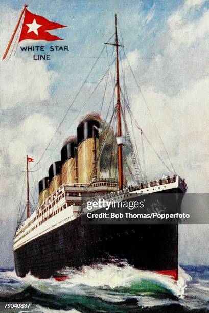 White Star Olympic-class vessel, possibly the RMS Titanic or the RMS Olympic, circa 1912.