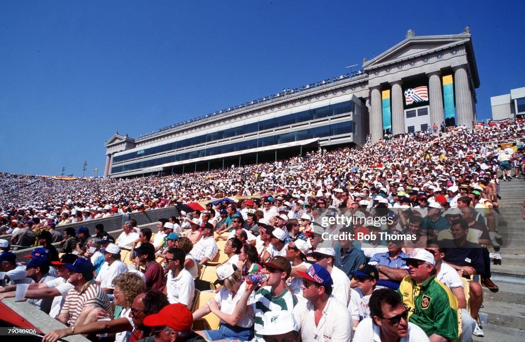 1994 World Cup Finals, Chicago, USA. 17th June, 1994. Germany 1 v Bolivia 0. A vast crowd watch the tournament's opening match at Soldier Field.