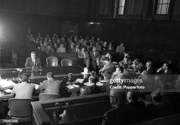 Washington DC, USA, 2nd December 1953, A general view of the courtroom during Lautner's evidence during the House of Un-American Activities Committee...