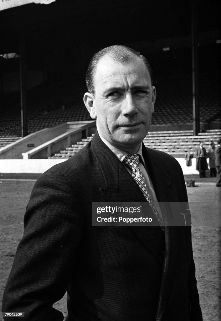 Sport. Football. England. 1955. A portrait of Manchester City Manager Les McDowall.
