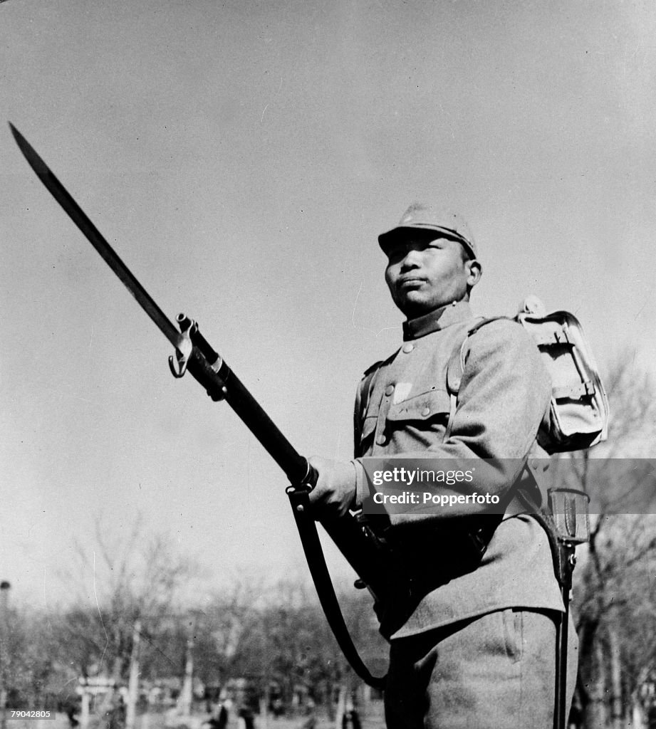 World War II, circa 1944, A Japanese soldier of the Imperial Japanese