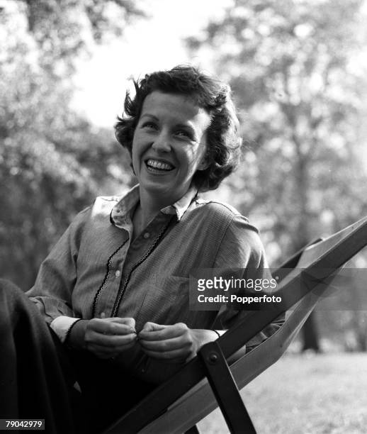 England A portrait of American actress Betsy Blair in a London park