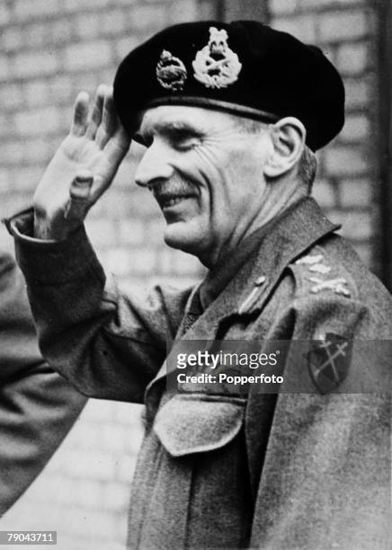 World War II, England, March 1944, British General Bernard Montgomery , who was famous for the victory at El Alamein when he commanded the 8th Army...