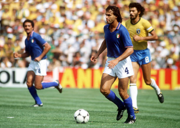 World Cup Finals, Second Phase, Barcelona, Spain, 5th July Italy 3 v Brazil 2, Italy's Antonio Cabrini