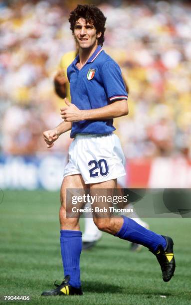 World Cup Finals, Second Phase, Barcelona, Spain, 5th July Italy 3 v Brazil 2, Italy's Paolo Rossi