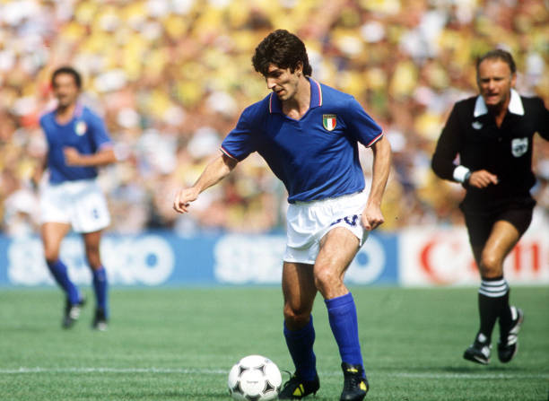 World Cup Finals, Second Phase, Barcelona, Spain, 5th July Italy 3 v Brazil 2, Italy's Paolo Rossi